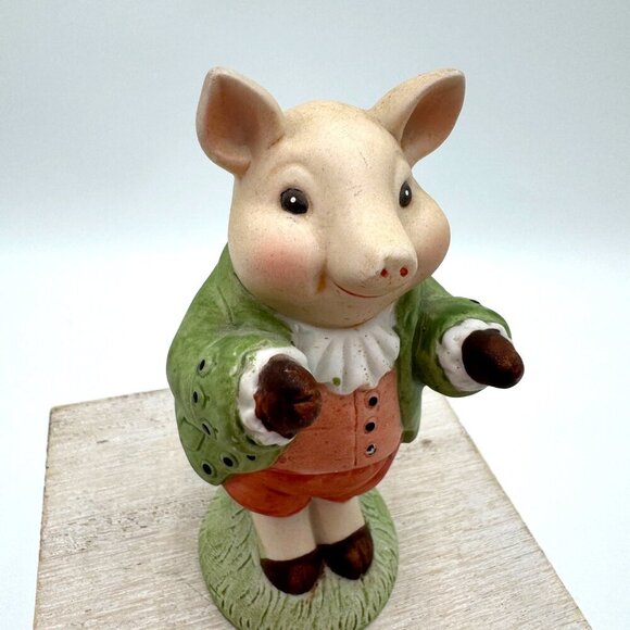 Shafford Mother Goose Vintage Bisque Tumbling Pig Figurines so cute farmhouse Pi - Picture 1 of 10